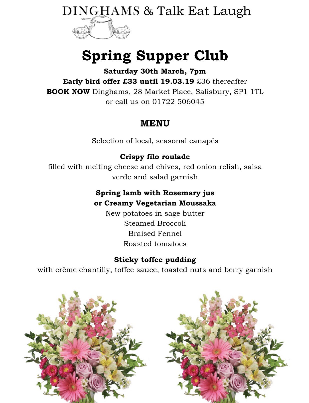 Supper Club with Dinghams, 30th March