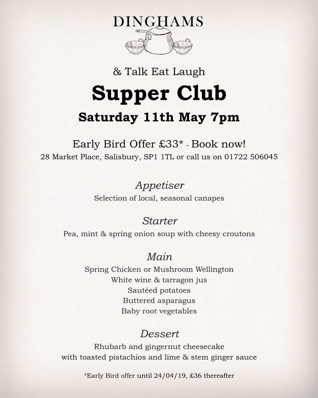 Supper Club with Dinghams, 11th May